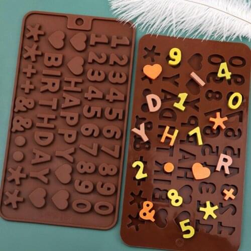 2PC Silicone Chocolate Mold Letter and Number fondant molds cookies bakeware tools Cake decorating tools Baking Accessories