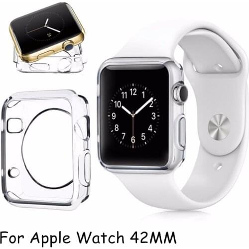 For Apple Watch Series 1 2 3 42mm Ultra Thin Soft TPU Silicone Transparent Case Back Housing Cover For Apple Watch Case