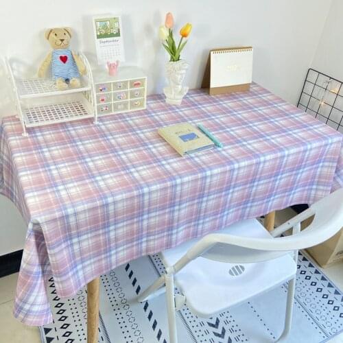 Ins Plaid Tablecloth Nordic Rectangular Table Cloth Soft Desk Mat Dust-proof Dining Table Cloth Furniture Protector Picnic Mats