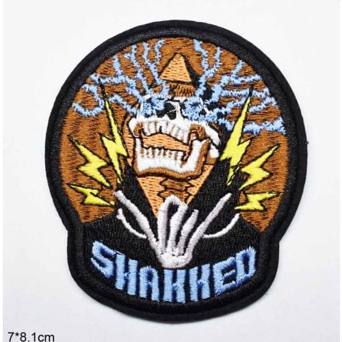 Flash Skull Iron on Full Embroidered Cloth Patch For Girls Clothes Stickers Apparel Garment Accessories