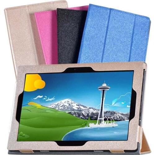 Ultra Slim 3-Fold Mangetic Silk Flip Stand PU Leather Shell Cover Case For Lenovo Ideapad Miix 310-10ICR MIIX310 10.1" Tablet PC