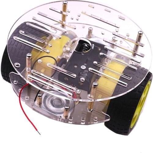 Smart Car Kit 2WD Smart Round Robot Car Double Layer Chassis Kit With Speed Encoder For Arduino DIY Starter Learning Kit