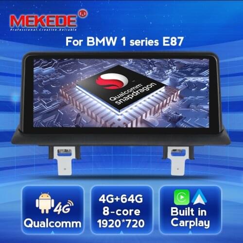 Qualcomm 8-core Car Radio for BMW 1 Series 120i E81 E82 E87 E88 CCC/CIC 2005-2012 WIFI 4G Multimedia video screen player 10.25