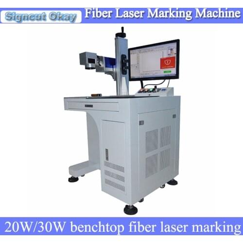 Factory price 20W/30W metal fiber laser marking machine benchtop marking machine used for gold silver stainless steel marking