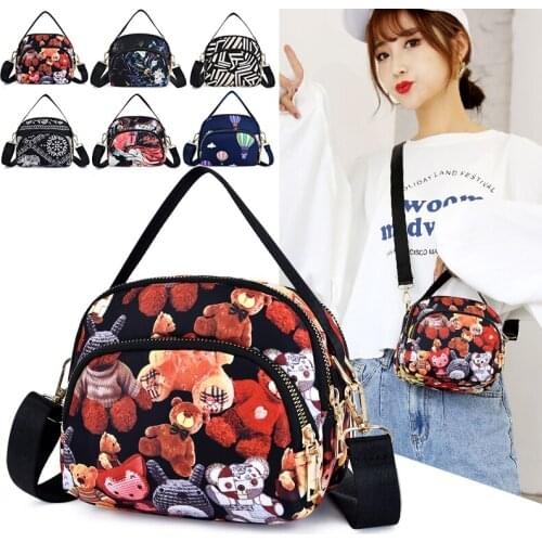 Womens Color Print Shoulder Bag New Nylon Bags Small Female Handbag Casual Crossbody Bags Designer Bag Womens Wallet Beach Bag