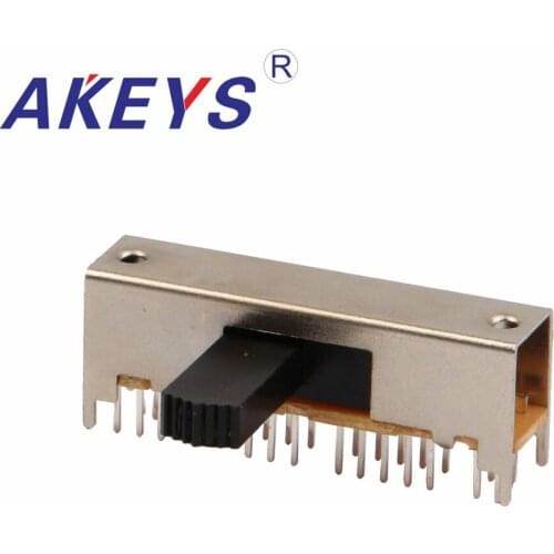 10PCS SK-64D01 6P4T Six pole four throw handle heights 9.0mm slide switch side insert 30 pin with 4 fixed pin big current