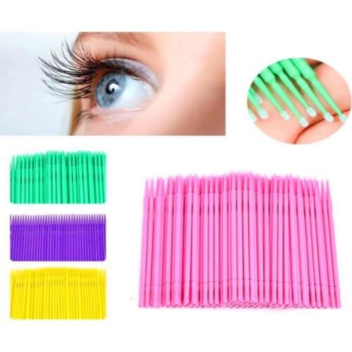 Wholesale 100PCS/Lot Disposable Eyelash Brushes Swab Microbrushes Eyelash Extension Individual Lash Removing Tools Applicators