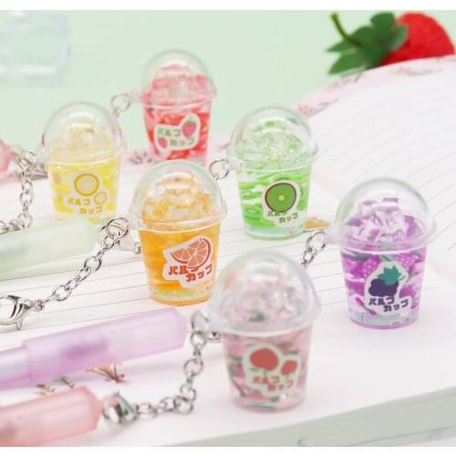 36 pcs/lot Creative Fruit Milk Tea Pendant Gel Pen Cute 0.5mm Black Ink Neutral Pens Promotional Gift Stationery School Supplies