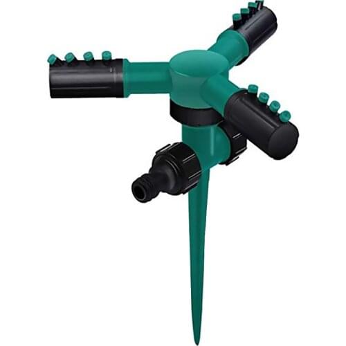 360 Rotating Automatic Lawn Water Garden Sprinklers 3 Arm Sprayer Irrigation