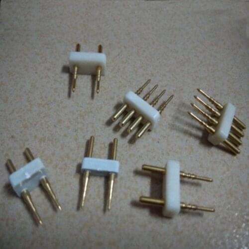 5pcs 2 Pin / 4 pin Connector Recommend Accessory Copper pins Single Color RGB 110V 220V LED Strip