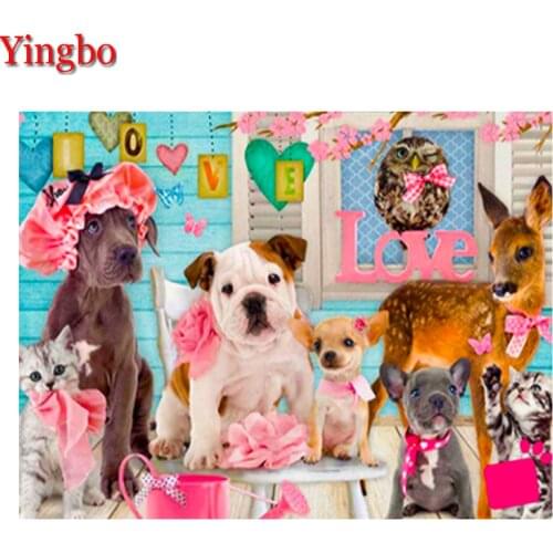 5D Diamond Painting Sharpei Labrador Full Drill Square Diamond Mosaic Embroidery Pet Dog Animal Stickers Childrens room Decor