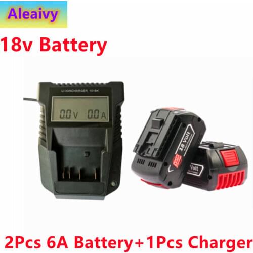 With Display 3A Charger 18V6.0A Rechargeable Li-ion Battery For Bosch 18V Power Tool Backup 6000mah Portable Replacement BAT609