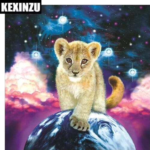 Diamond painting 5d diy full square drill diamond embroidery -Lion baby- mosaic Picture by rhinestones Wedding decoration