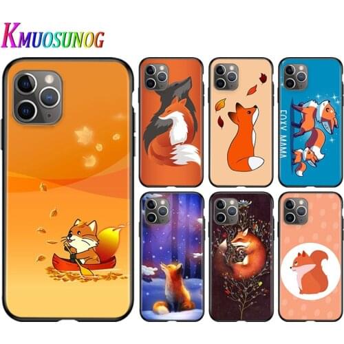 For iPhone 11 Pro XS Max X XR Phone Case The Little Prince Cute Fox For iPhone 6S 6 7 8 Plus 5S Bright Black Soft Phone Cover
