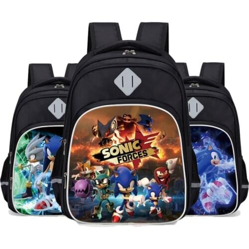 16 Inch SONIC RACING Children School Bags Orthopedic Backpack Kids School Boys Girls Mochila Infantil Cartoon Bags