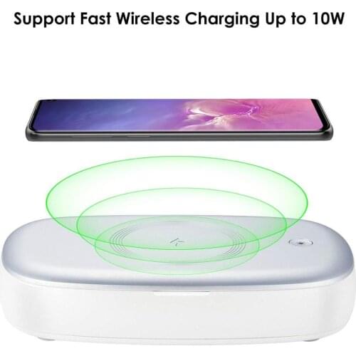 Lecone 3-in-1Cell Phone Sanitizer and Wireless Charger Disinfection Box Phone Charger & Aromatherapy for iPhone Samsung Galaxy
