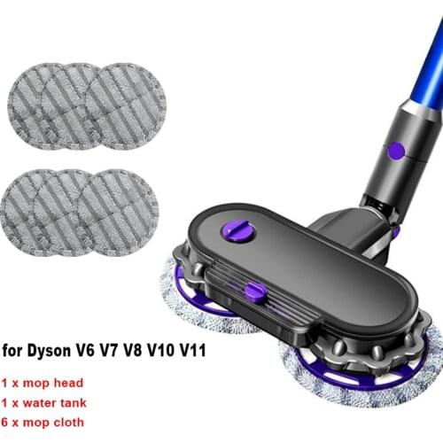 For Dyson V6 V7 V8 V10 V11 Vacuum Cleaner Accessories 1 mop Head + 6 mop Cloth 150Ml Water Tank Capacity
