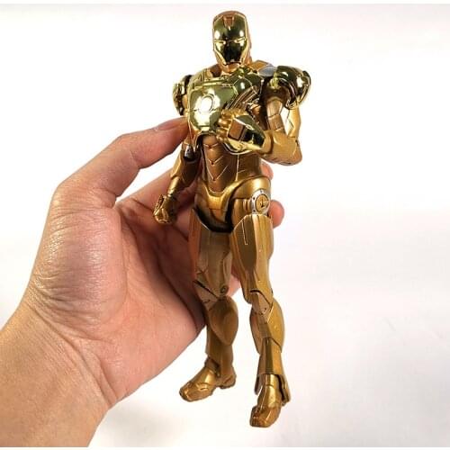Disney Avengers Iron Man Golden Action Figure Marvel MK21 Anime Model Infinity War Figurine Dolls Toys PVC Kids Gift Collection