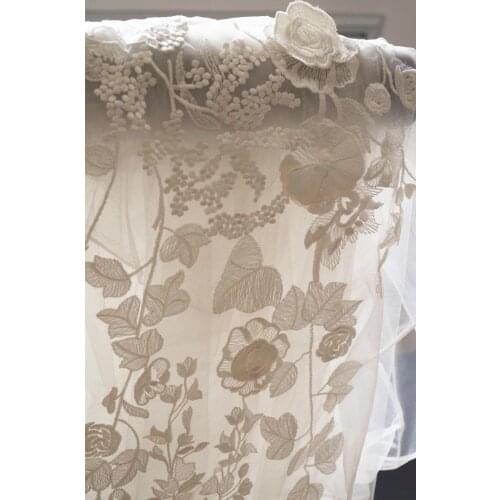 1 Piece 3D Guipure Lace Applique Bodice For Bridal Dress Altering Bridal Lace Applique