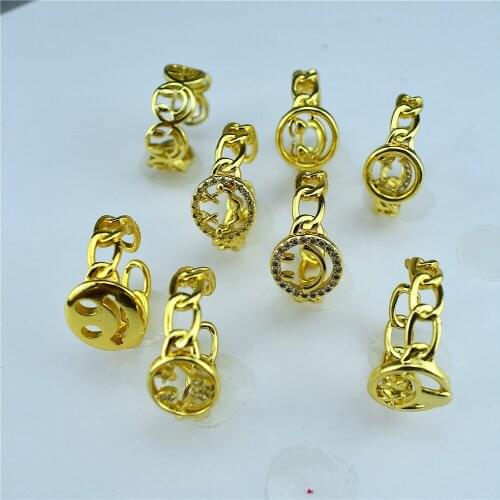 Happy Hollow Zircon Smiley Face Ring Adjustable Ring Falling Sweet Romantic Party Girl Jewelry Wholesale Jewelry