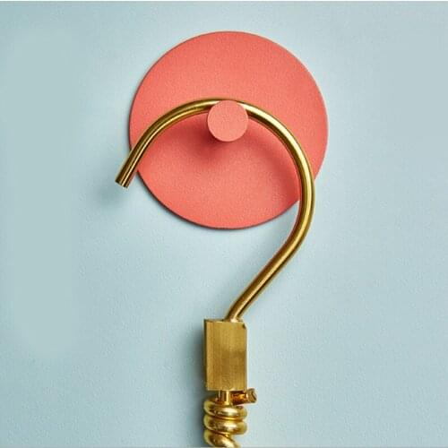 Round Metal Self Adhesive Clothes Hook Wall Door Holder Bathroom Towel Hanger Kitchen Bath Wall Hanger