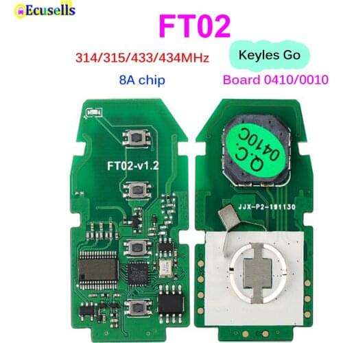Lonsdor FT02 Circuit Board 0410/0010 314/433MHz 8A Chip Car Remote Smart Key pcb Keyless Go for Lexus Toyota Camry Corolla RAV4