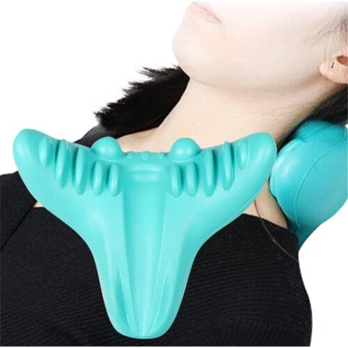 Cervical Spine Neck Massage Traction Pillow Stretch Back Lumbar Support Shiatsu Massager Pain Relief Frame Correction Device