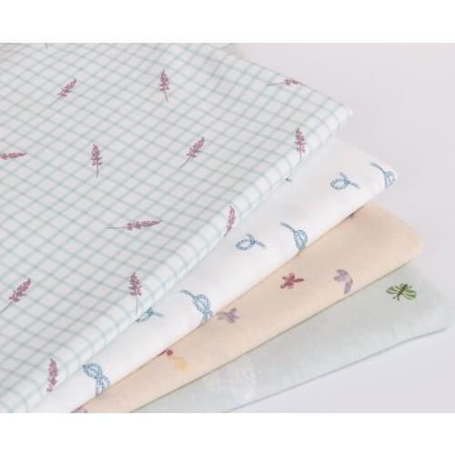 Cotton Single Jersey for DIY Dress Vest T-shirt Dress Making Fabric Printed Bamboo Elastic Fabric Knitted 50x180cm