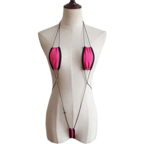 Micro bikini swimwear women swimsuit one piece biquini bikinis Sexy String Square Color matching bead Backless Thong Beach spa