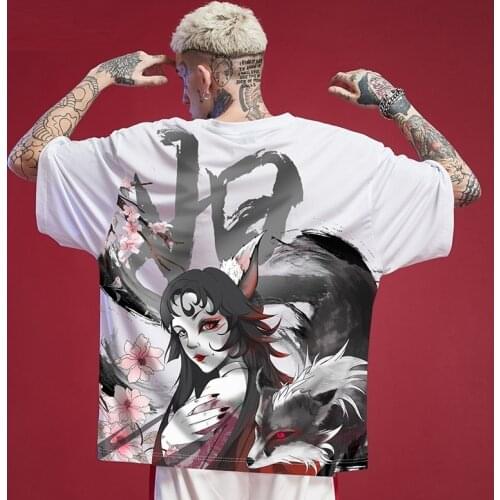 2021 Summer T Shirt Men Samurai Harajuku Tshirt Short Sleeve Casual Hip Hop Streetwear Anime Print Tshirt ZZ475