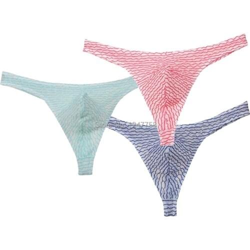 Mens Bikini G-strings Lingerie Underwear Tangas Thongs Underpants Men Low Waist Panties