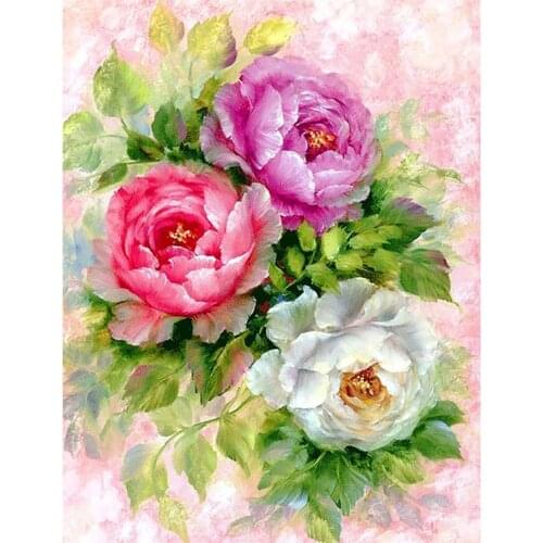 Flower Rose DIY Cross Stitch Embroidery 11CT Kits Craft Printed Canvas Cotton Thread Home Decoration New Design Dropshipping