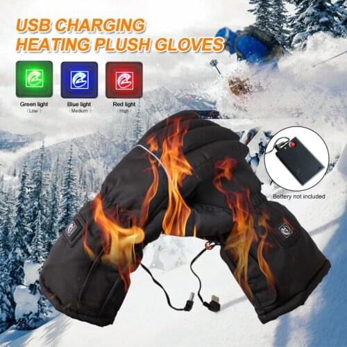 USB Heated Gloves Electric Heating Hand Warmers 3 modes Full finger Nylon Thermal Winter Motorcycle Skiing Warmer touch sensors