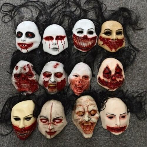 Horror Wig Grimace Plasma Mask (without Hat) Halloween Horror Masquerade Festival Party Cosplay Full Head Face Cover House