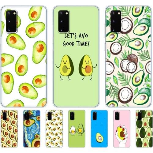 Silicon Case For samsung galaxy S20 PLUS Ultra S10 lite Phone Cover For samsung note 10 plus lite Case Cute Avocado Food