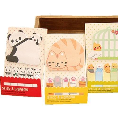 Cute Panda And Cat Cartoon Memo Pad Cartoon Animals Musical Paper Sticky Notes Writiing Pads For Girl School Stationery JU0034
