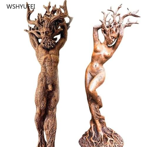 WSHYUFEI Forest Goddess Statue Male God Resin Decoration Garden Crafts Tree God Wholesale Male god goddess
