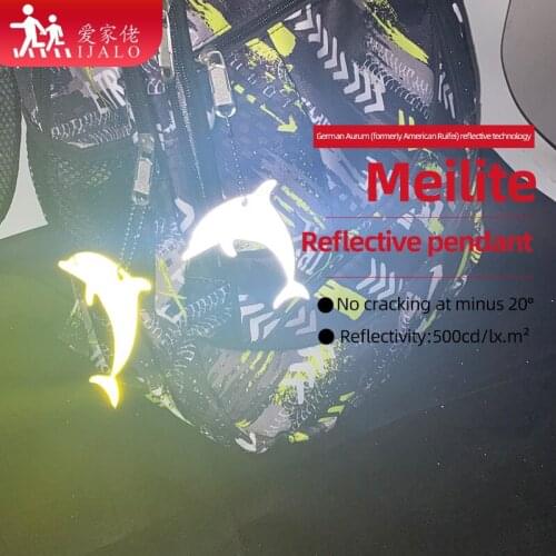 MEILITE 500 candle lights Soft PVC Reflective Dolphin pendant charm bag accessories hanger reflective keychain for road safety
