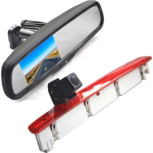 Vardsafe VS588R Brake Light Parking Backup Camera & Replacement Rear View Mirror Monitor for Volkswagen T6 Transporter Van