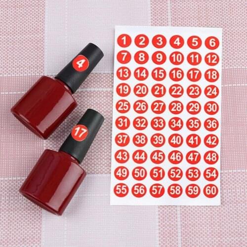 Waterproof Number 1-300 Labels Stickers For DIY Craft Glass Tags Nail Polish Wine Label Bar Color Number Lipstick X1C2