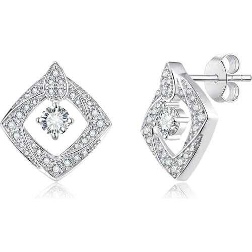 BOEYCJR 925 Silver 0.3ct F color Moissanite VVS Fine Jewelry Diamond Stud Earring for Women Gift