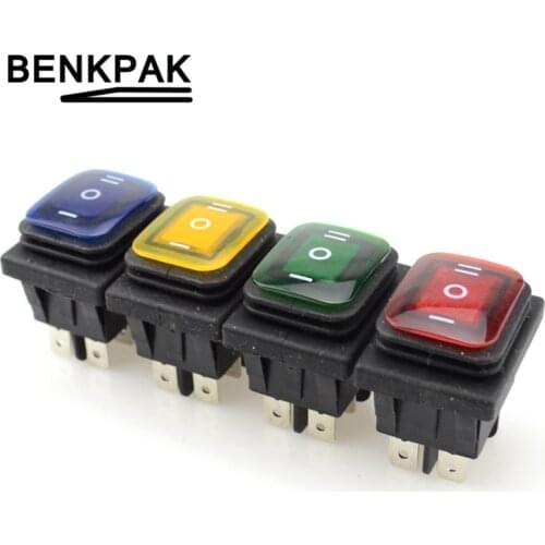1pcs Led 12V waterproof 6pin on-off-on weather pack boat rocker switch power switch fixed locking