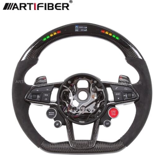 100% Real LED Carbon Fiber Steering Wheel for Audi A1,A2,A3,A4,A5,A6,A7, S3/RS3,S4/RS4,S5/RS5,S6/RS6, TT,TTRS,R8