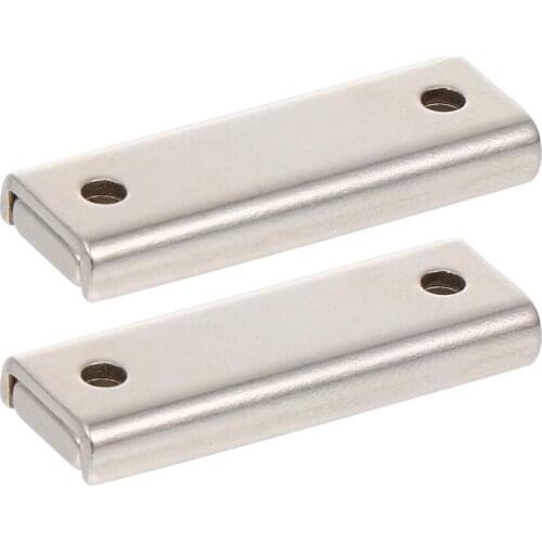 2pcs Neodymium Bar Magnets Rectangular Pot Magnets With Countersunk Hole Square Perforated Long Bar Pot Magnet