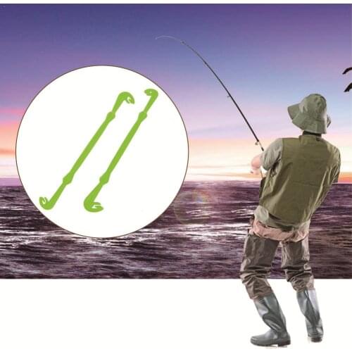 2 PCS Per Set Green Two-Headed Plastic Hook Loop Tyer Tool Portable Disgorger Fishing Gear Convenient Whether Indoor Outdoor