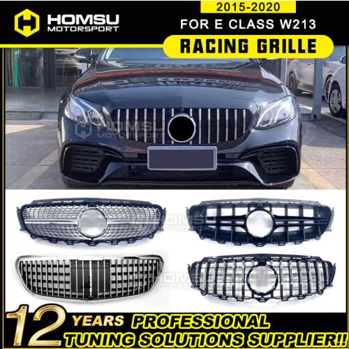 For W213W238 GT Grille E43 E450 Front Grill for MB E Class E200 E300 E250 E320 E350 E400 grille front bumper without sign