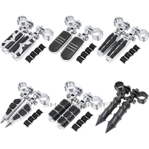 32mm 1-1/4" 25mm 1" Motorcycle Highway Crash Bar Pegs Footpegs Clamps Engine Guard Mounts For Harley Softail Touring Dyna Custom