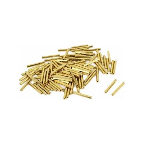 50Pcs M2x25mm Brass Column Female Stand-off Hexagonal Spacer M2 Thread Dia