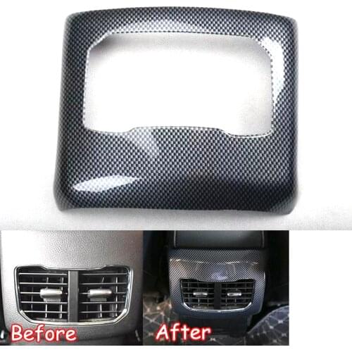 Interior Car Accessory For Ford Mondeo 2017 2018 Carbon Fiber Style Car Rear Air Vent Cover Frame Bezel Car Styling