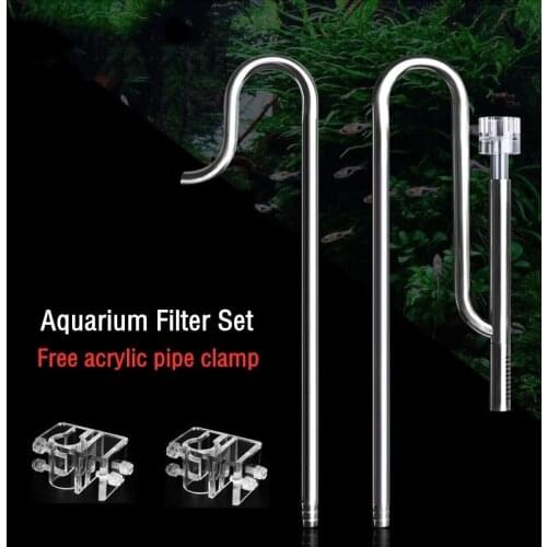 13/17mm Aquarium Lily Pipe Stainless Steel Surface Skimmer Inflow Outflow for Aquarium Filter Planted Tank